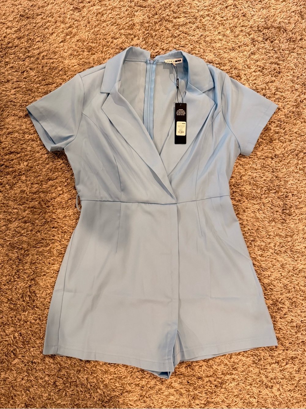 Fashion Nova Light Blue Blazer Romper